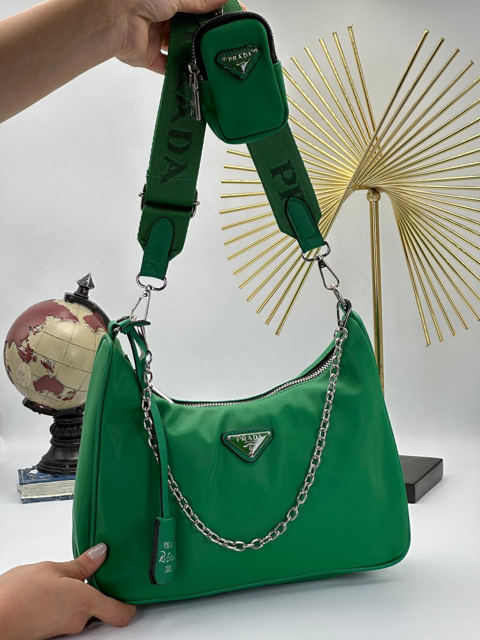 Prada Re-Edition 2005 Shoulder Bag Nylon mint green