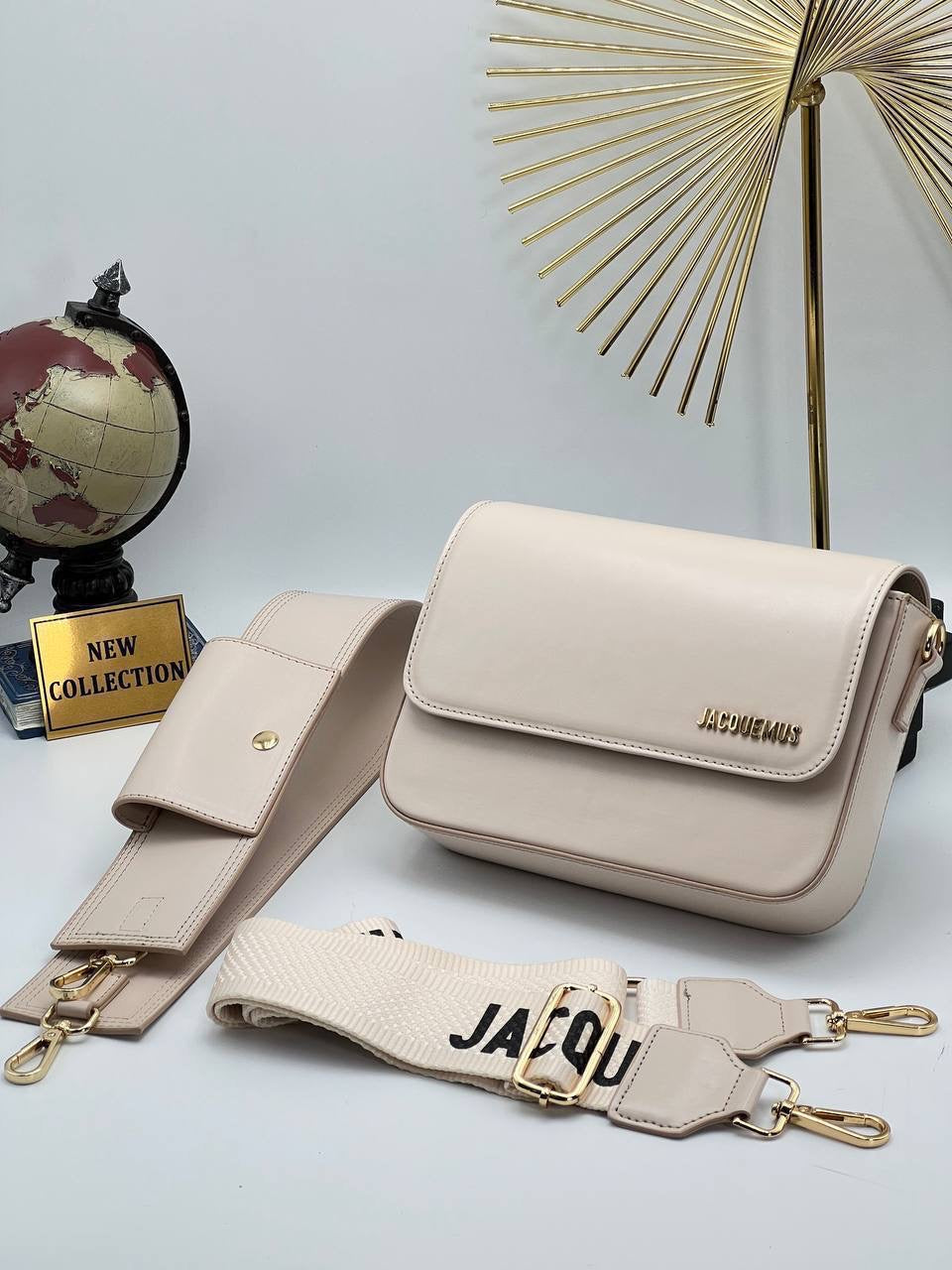 Jacquemus le carinu Beige  leather bag