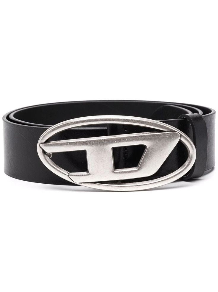 Diesel 1DR logo buckle leather belt