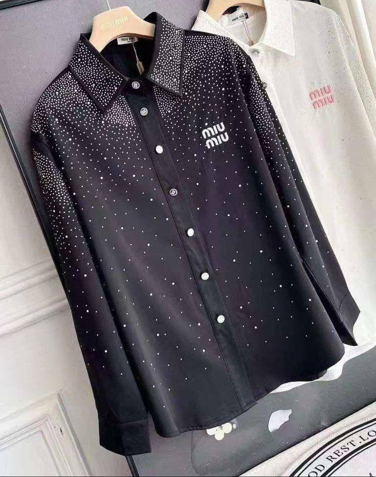 Crystal- embellished miu miu shirt