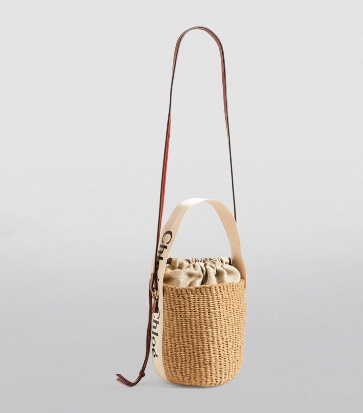 Woody Small raffia bucket bag