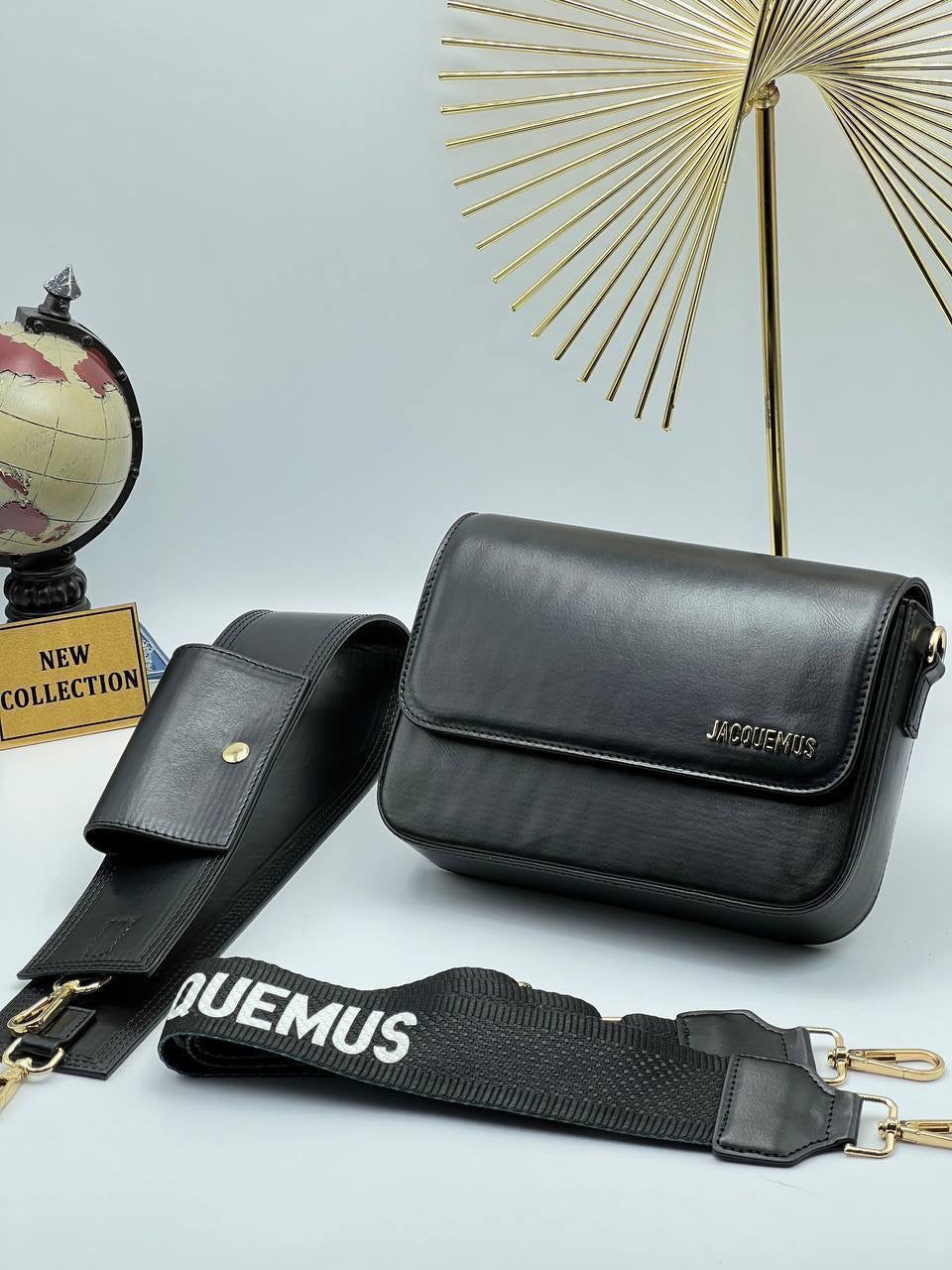 Jacquemus le carinu Black leather bag